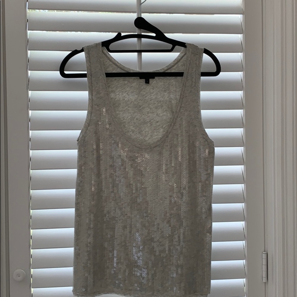J crew COLLECTION Sequin tank top. Raw edge. S